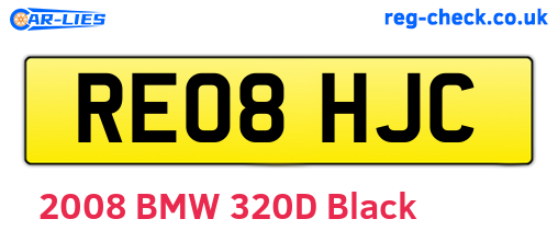 RE08HJC are the vehicle registration plates.