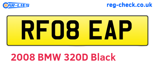 RF08EAP are the vehicle registration plates.