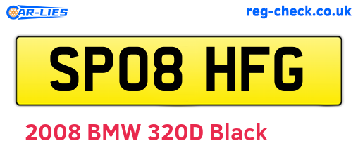 SP08HFG are the vehicle registration plates.