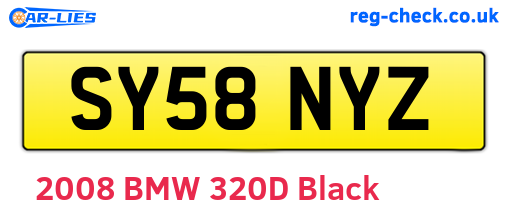 SY58NYZ are the vehicle registration plates.