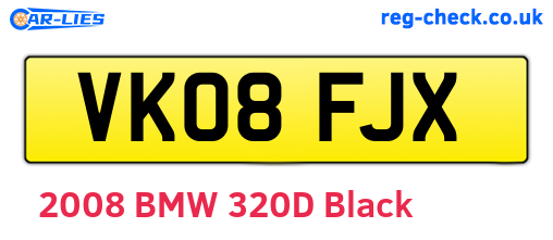 VK08FJX are the vehicle registration plates.
