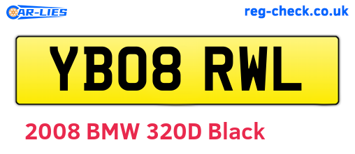 YB08RWL are the vehicle registration plates.