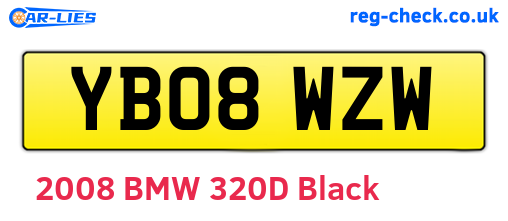 YB08WZW are the vehicle registration plates.