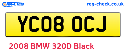 YC08OCJ are the vehicle registration plates.
