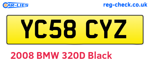 YC58CYZ are the vehicle registration plates.