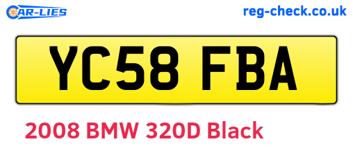 YC58FBA are the vehicle registration plates.