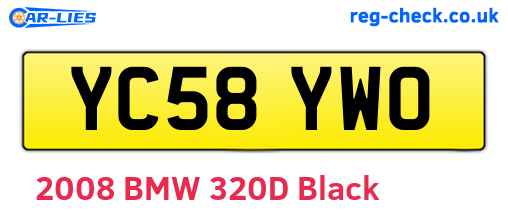 YC58YWO are the vehicle registration plates.