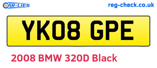 YK08GPE are the vehicle registration plates.