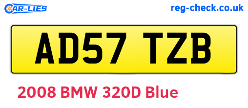AD57TZB are the vehicle registration plates.