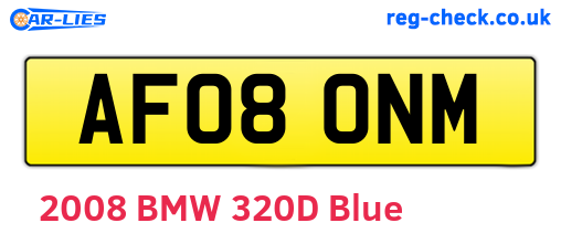 AF08ONM are the vehicle registration plates.
