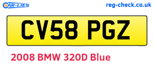 CV58PGZ are the vehicle registration plates.