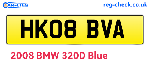 HK08BVA are the vehicle registration plates.