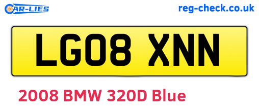 LG08XNN are the vehicle registration plates.