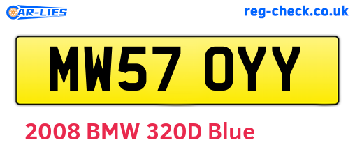 MW57OYY are the vehicle registration plates.
