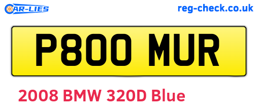 P800MUR are the vehicle registration plates.