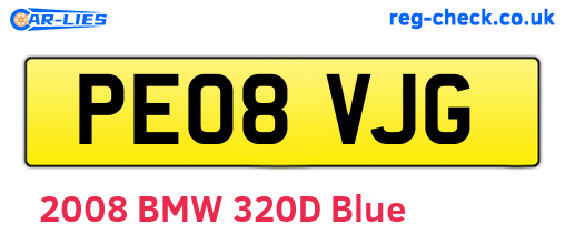 PE08VJG are the vehicle registration plates.