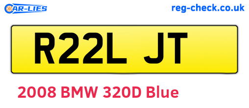 R22LJT are the vehicle registration plates.