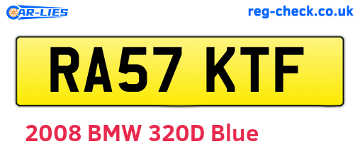 RA57KTF are the vehicle registration plates.
