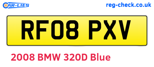 RF08PXV are the vehicle registration plates.