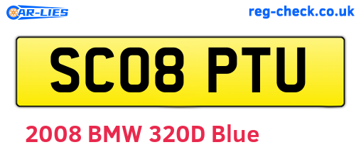 SC08PTU are the vehicle registration plates.