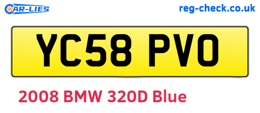 YC58PVO are the vehicle registration plates.