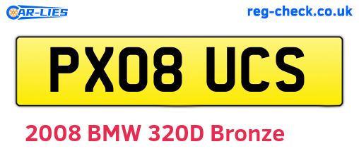 PX08UCS are the vehicle registration plates.