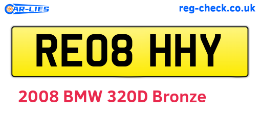 RE08HHY are the vehicle registration plates.