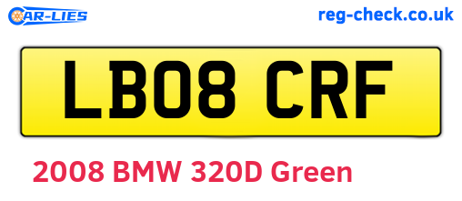 LB08CRF are the vehicle registration plates.