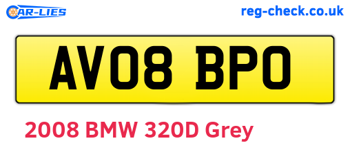 AV08BPO are the vehicle registration plates.