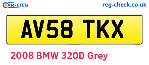 AV58TKX are the vehicle registration plates.