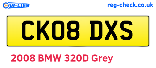 CK08DXS are the vehicle registration plates.