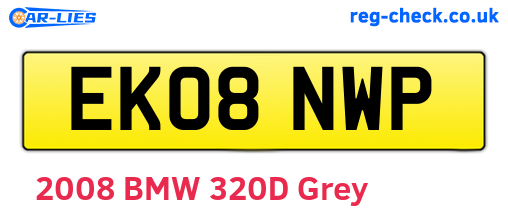 EK08NWP are the vehicle registration plates.