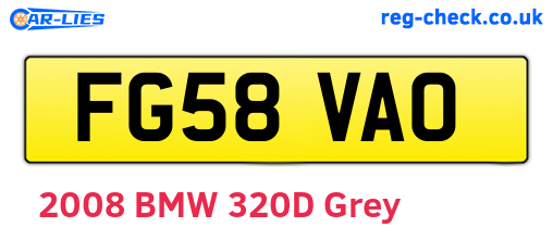 FG58VAO are the vehicle registration plates.