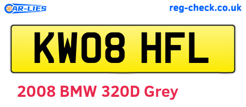 KW08HFL are the vehicle registration plates.
