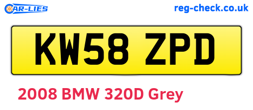 KW58ZPD are the vehicle registration plates.
