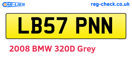 LB57PNN are the vehicle registration plates.