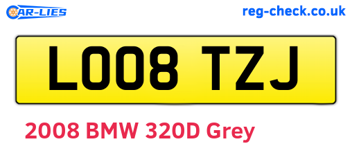 LO08TZJ are the vehicle registration plates.