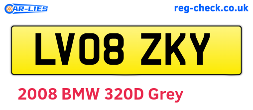 LV08ZKY are the vehicle registration plates.