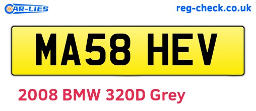 MA58HEV are the vehicle registration plates.