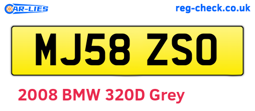 MJ58ZSO are the vehicle registration plates.