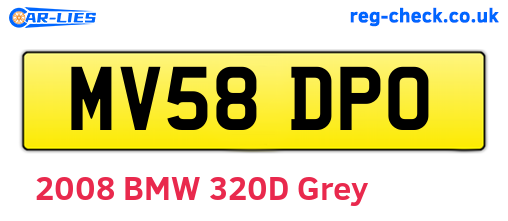 MV58DPO are the vehicle registration plates.