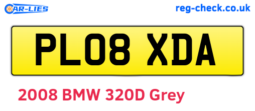 PL08XDA are the vehicle registration plates.