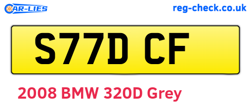 S77DCF are the vehicle registration plates.