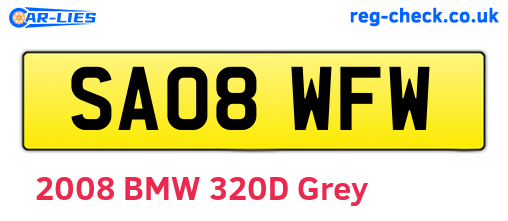 SA08WFW are the vehicle registration plates.