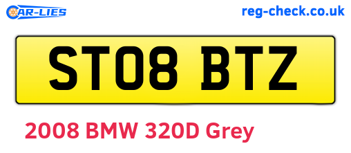 ST08BTZ are the vehicle registration plates.