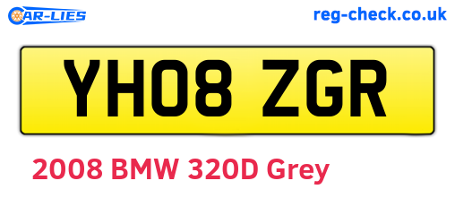 YH08ZGR are the vehicle registration plates.
