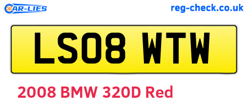 LS08WTW are the vehicle registration plates.