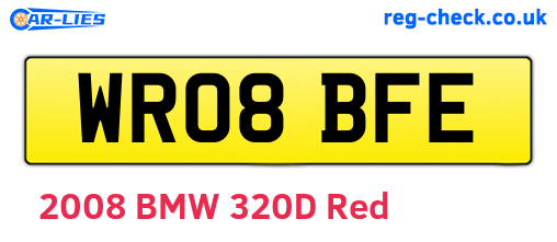 WR08BFE are the vehicle registration plates.