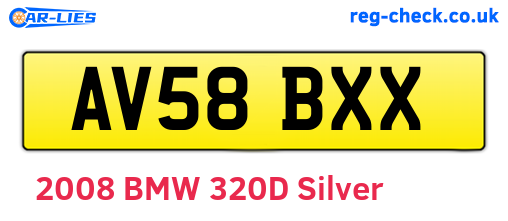 AV58BXX are the vehicle registration plates.