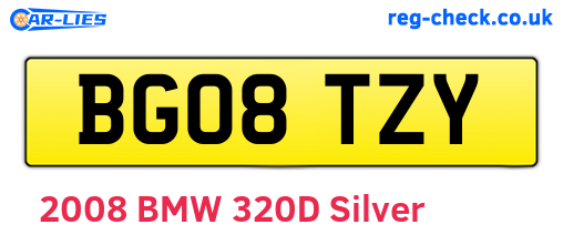 BG08TZY are the vehicle registration plates.